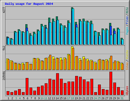 Daily usage for August 2024