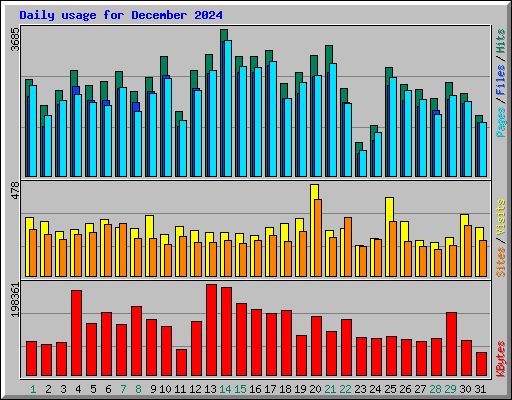 Daily usage for December 2024