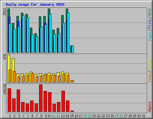 Daily usage for January 2025