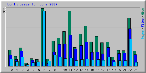 Hourly usage for June 2007