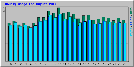 Hourly usage for August 2017