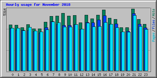 Hourly usage for November 2018