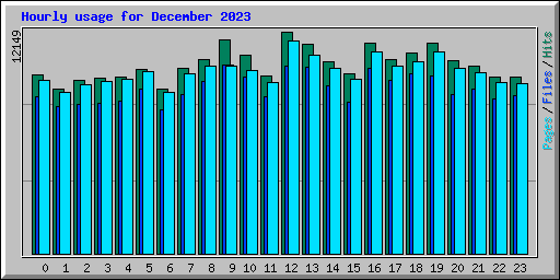 Hourly usage for December 2023